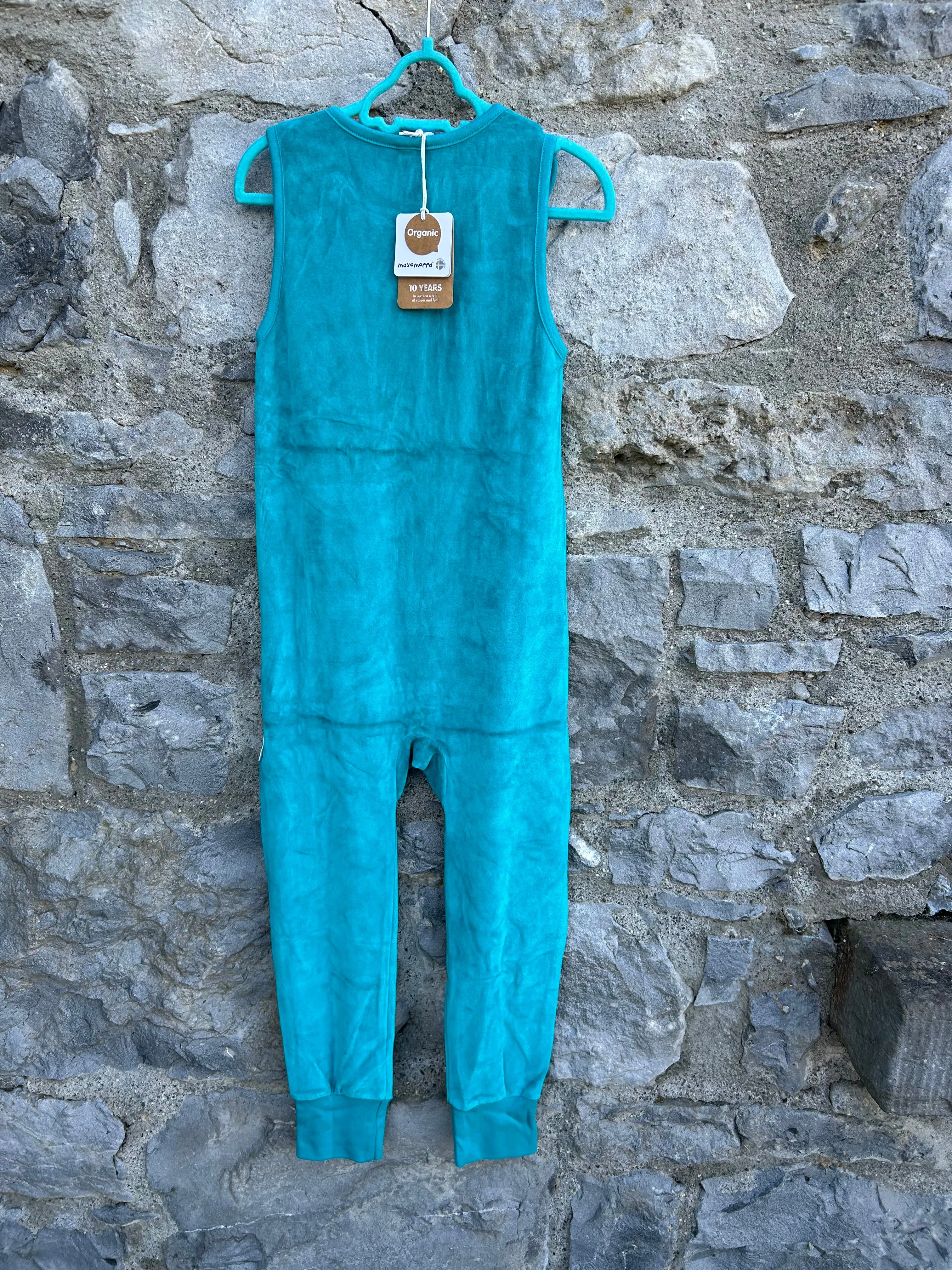 Turquoise velour playsuit   5-6y (110-116cm)