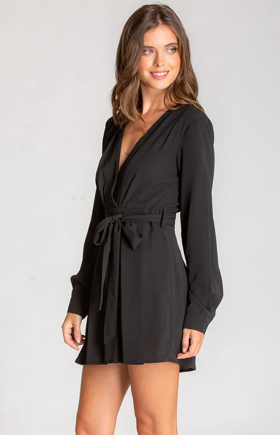 V-Neckline Playsuit with Pleat Detail (SJP400B) 