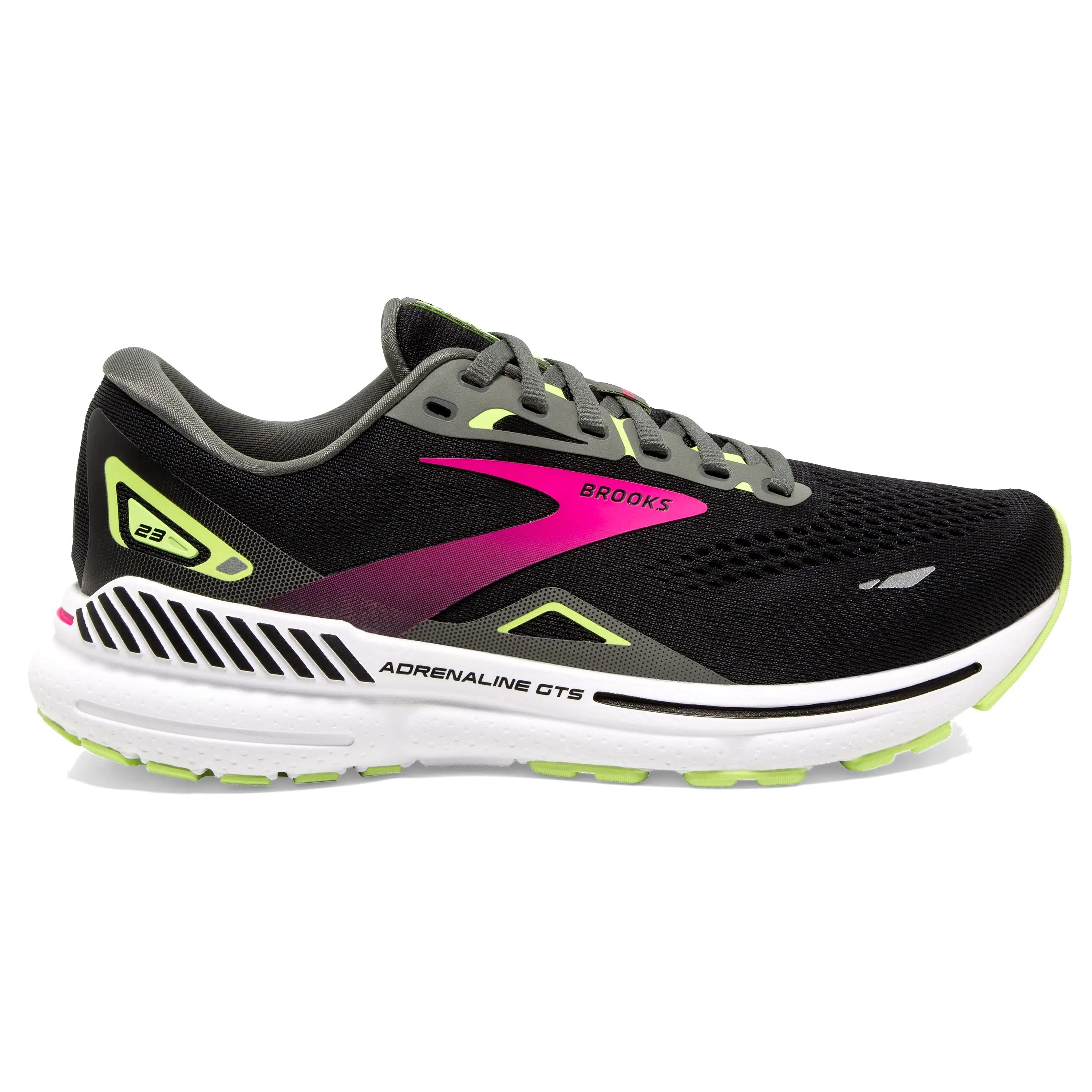 W Brooks Adrenaline GTS 23 Black/Gunmetal/Sharp Green