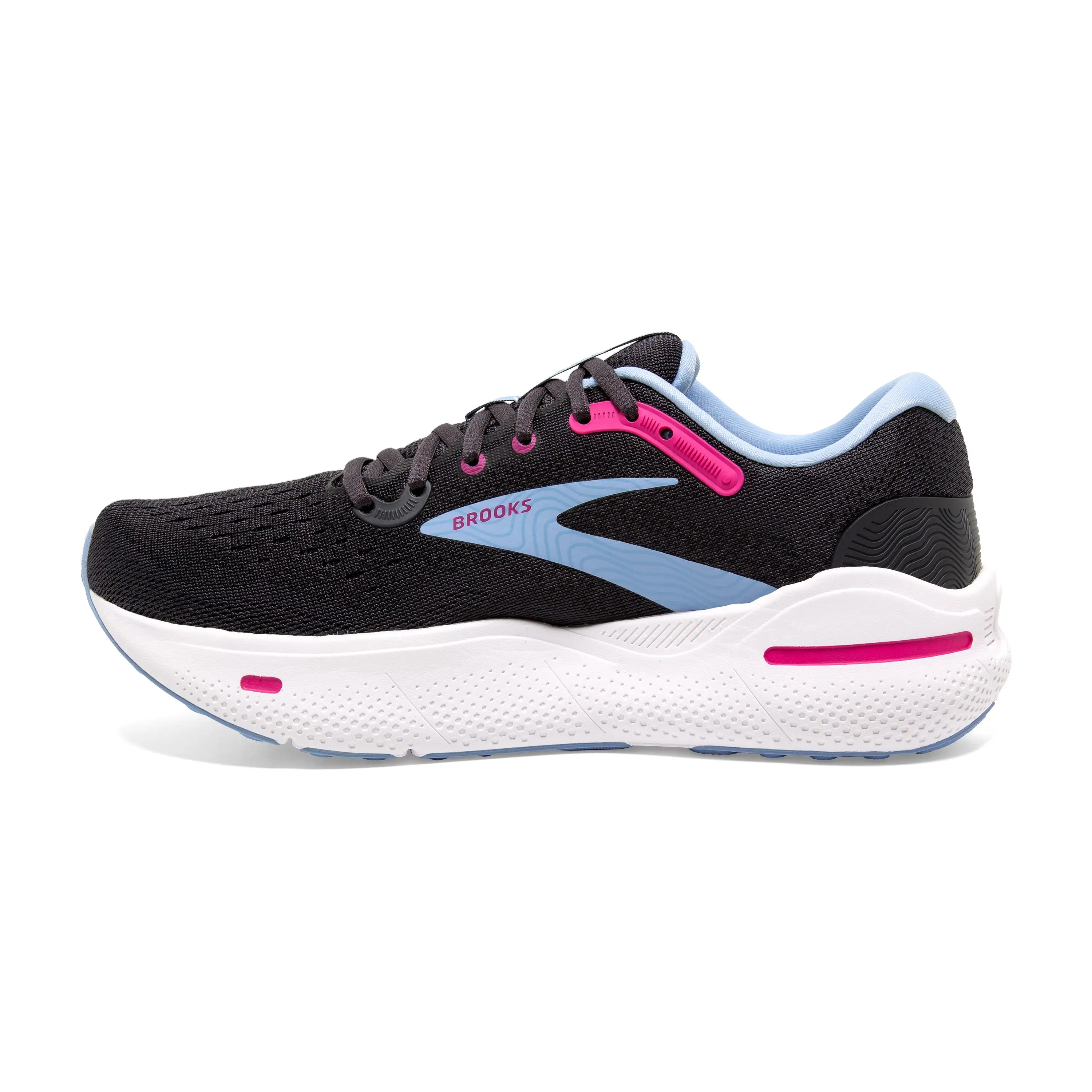 W Brooks Ghost Max Ebony/Open Air/Lilac Rose