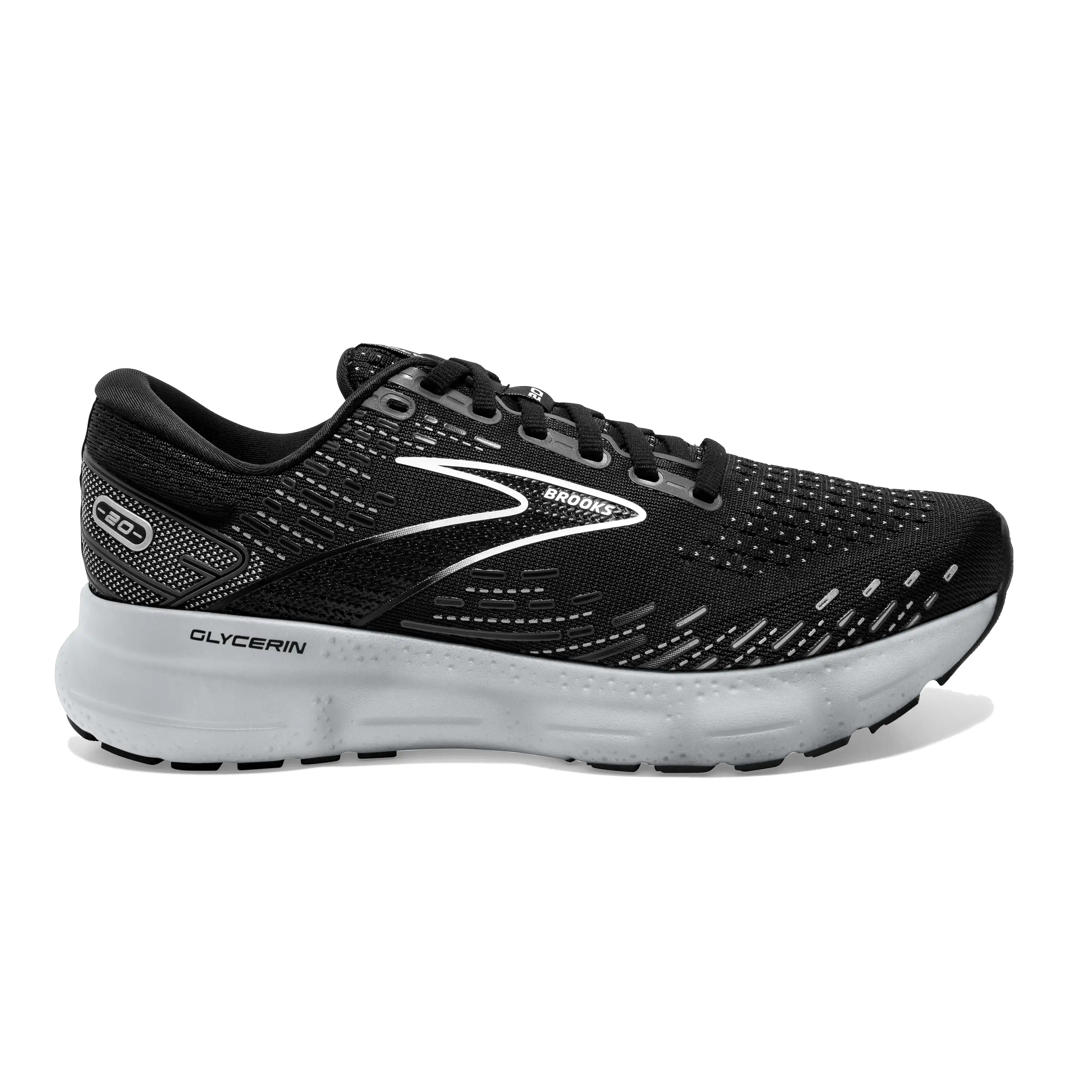 W Brooks Glycerin 20 Black/White/Alloy