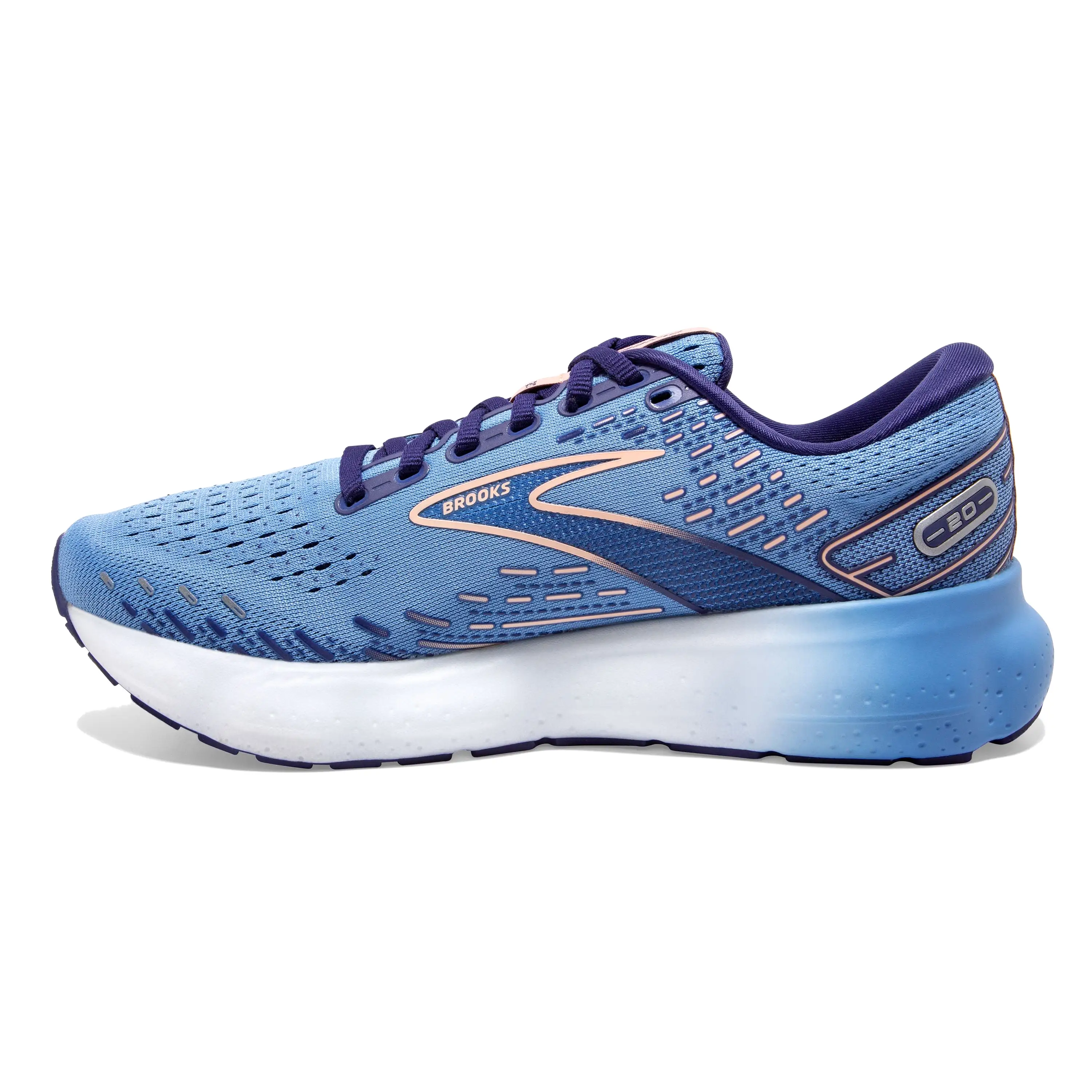 W Brooks Glycerin 20 Blissful Blue/Peach/White