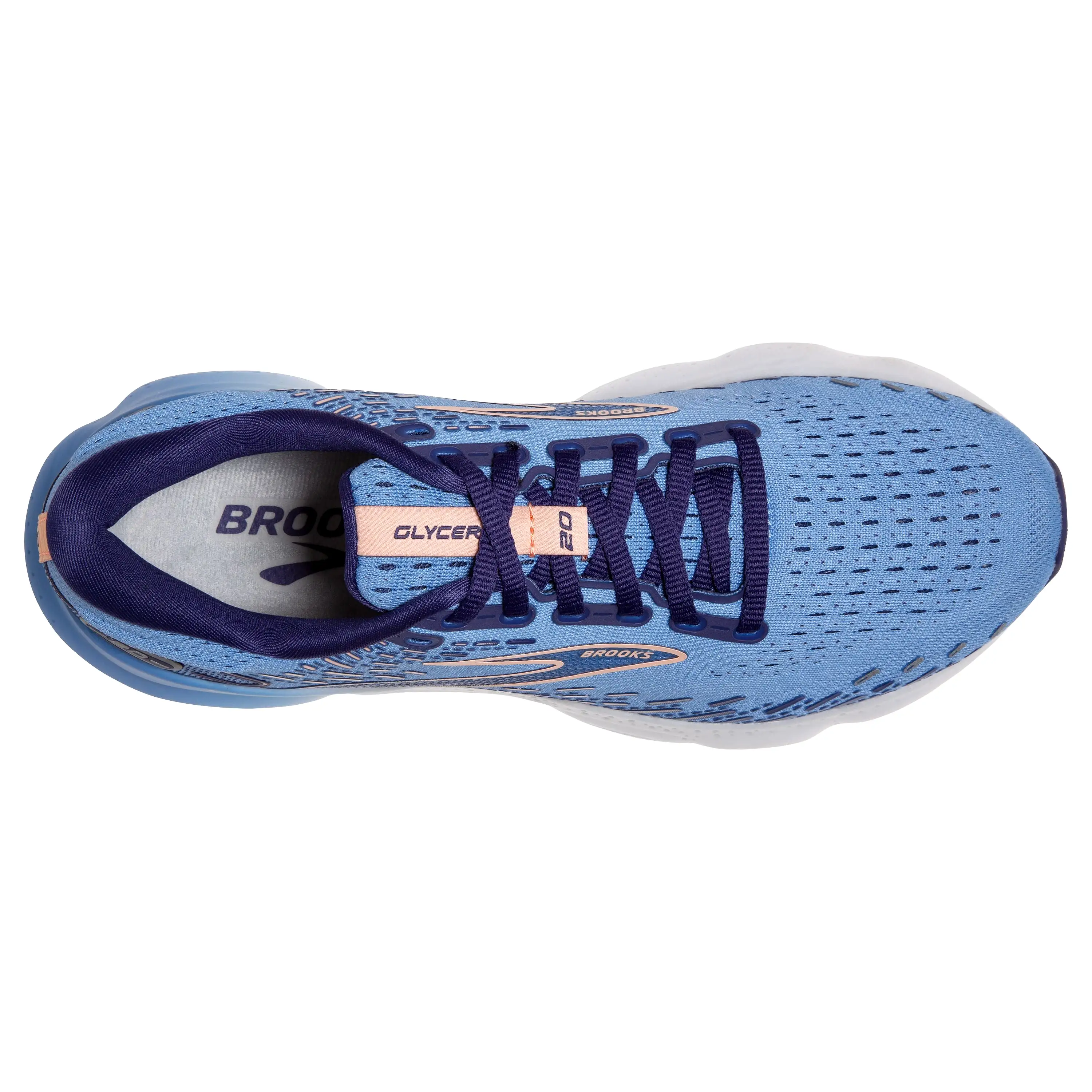 W Brooks Glycerin 20 Blissful Blue/Peach/White