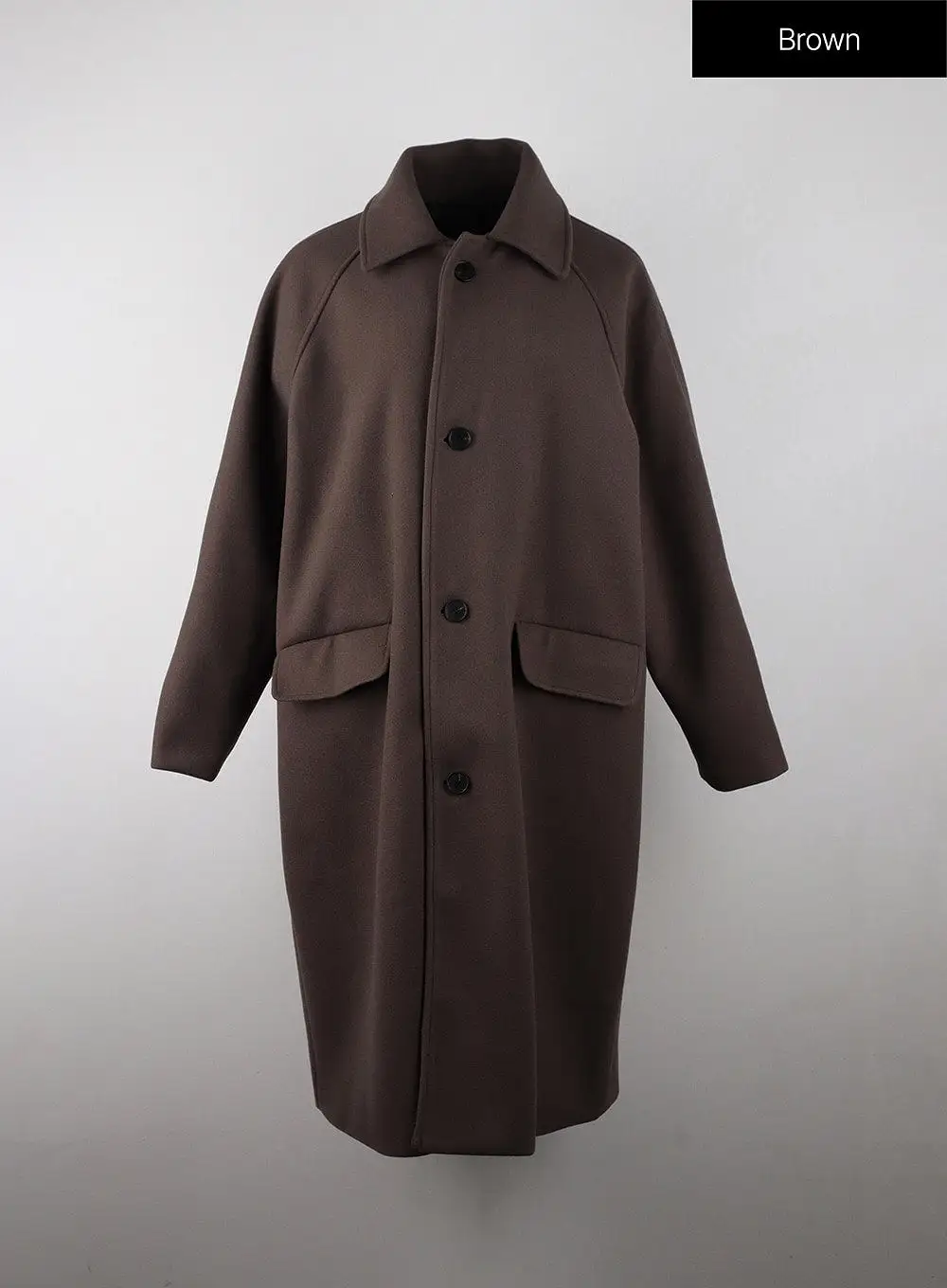 Wide Collar Buttoned Trench Coat IJ403