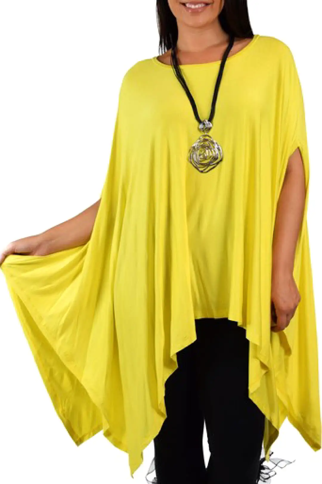 Yellow Light Weight Poncho One Size Top